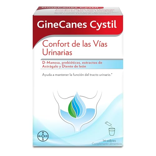 GineCanesCystil CistiPro, complemento alimenticio a base de D manosa para el bienestar del tracto urinario, 14 sobres con sabor a té verde, jazmín y cítricos