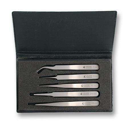 Set TWEEZER, ALTA Precisione, 5PC, Pinzette e punte di ricambio, Qty.1 | K5HP.SA.IT