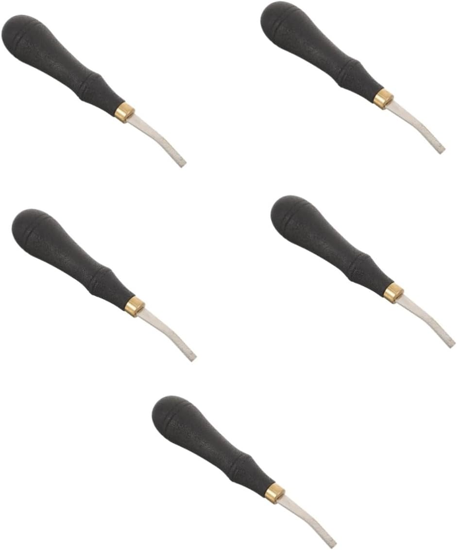 Gadpiparty 5pcs Leather Polishing Tool Stainless Steel Flat Mill File with Ergonomic Handle for Grinding Leather - Design for Comfortable Use for Crafting and Leatherwork