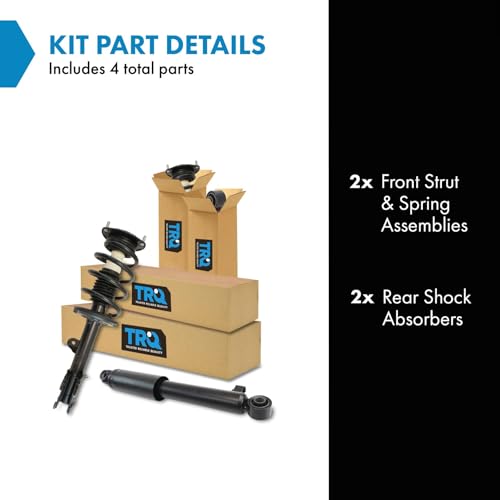 Image of TRQ Front and Rear Complete Strut Assembly & Shock Absorber Kit Complete Strut & Coil Spring Assembly Compatible with 2010-2012 Hyundai Santa Fe
