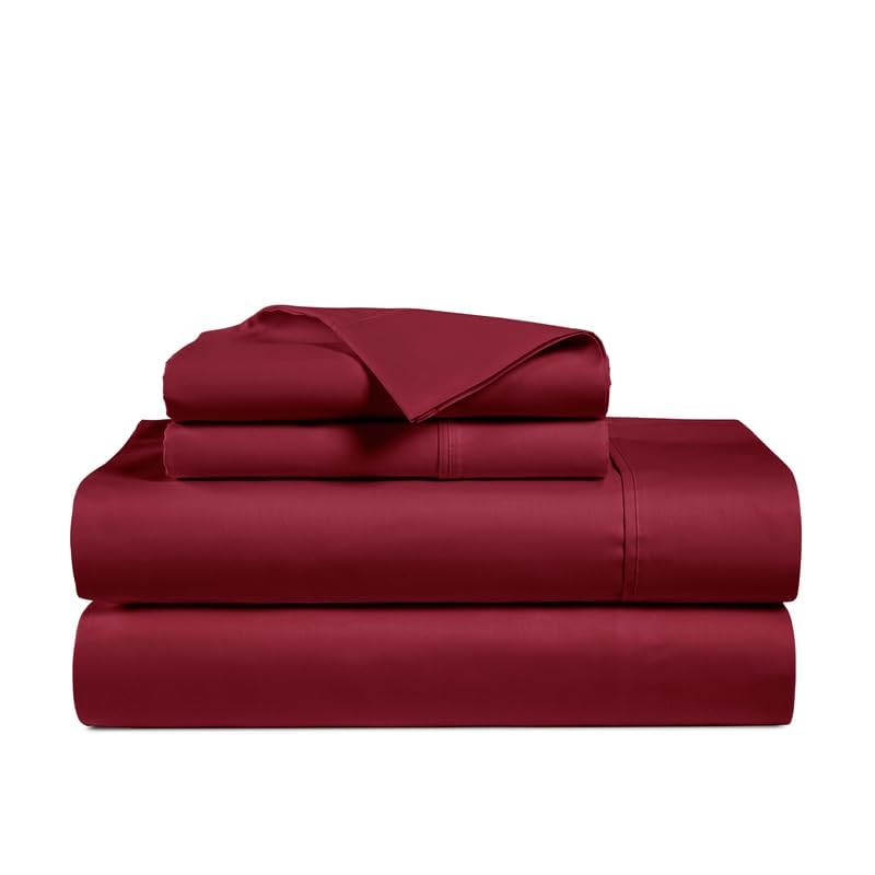 Image of 800 Series High Thread Count Luxury King Bed Sheets Burgundy Sheet | 100% Egyptian Cotton 4 Piece Sheets & Pillowcases Set - Sateen Weave Silky 16 inch Deep Pocket Bedsheets - Cool Crisp King Sheet
