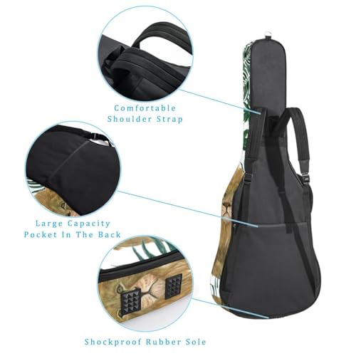 Housse de guitare rembourrée épaisse en tissu Oxford avec boucle de suspension et sangle de cou Motif tête de lion 101,6 cm, Multicolore 4., 42.9×16.9×4.7 in, Sac de transport tendance pour guitare - Les Beatles, Paul McCartney, John Lennon, RIngo Starr, George Harrison Housse de guitare rembourrée épaisse en tissu Oxford avec boucle de suspension et sangle de cou Motif tête de lion 101,6 cm, Multicolore 4., 42.9x16.9x4.7 in, Sac de transport tendance pour guitare – Image 4