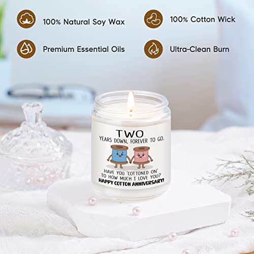 Leado Scented Candles - 2 Year Anniversary, Funny Gifts For Her, Him, Husband, Wife - 2Nd Wedding Anniversary, 2Nd Anniversary Candle For Women, Men, Boyfriend, Girlfriend - Anniversary Present #TOP2