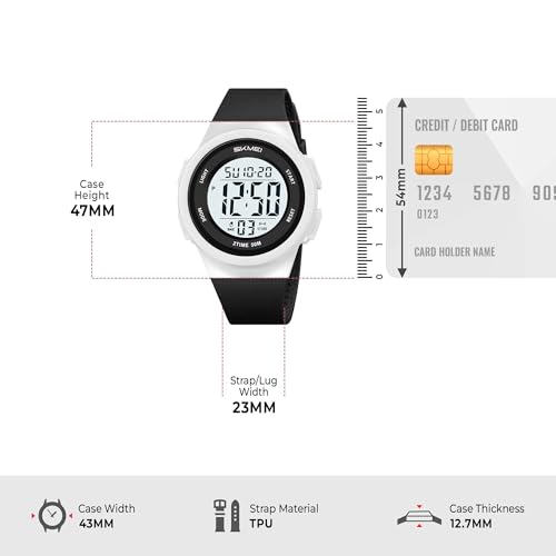 Image of SKMEI Digital Kids Watch for Boys & Girls - Waterproof Sports Wristwatch with LED Backlight, Alarm, Stopwatch & Dual Time Zone - Durable Kids Outdoor Watch - 2286