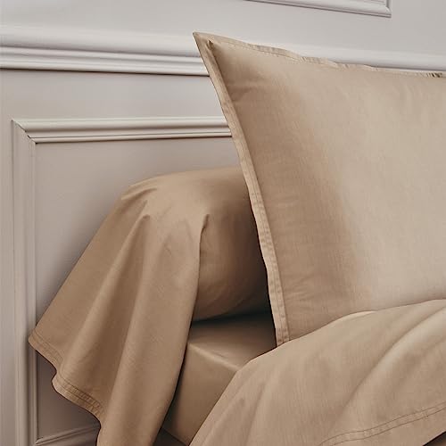 Taie de traversin percale de coton 43x230 cm beige Essix - 4