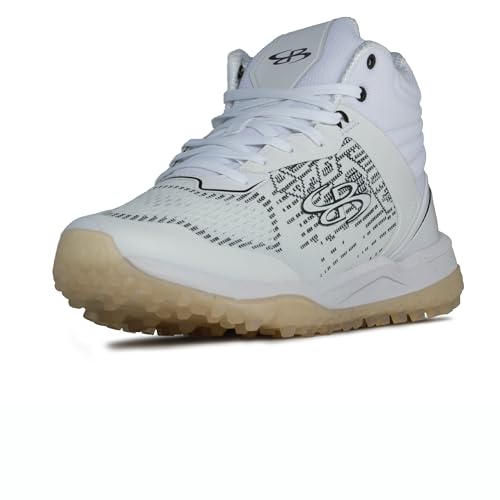Boombah Viper Pureknit Men's Turf Mid Shoes - White Out - Multiple Color Options - Multiple Sizes