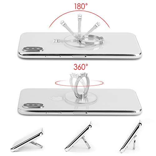 Bf2Jk Three Pack-Clear Diamond Cell Phone Ring Holder, Transparent 360° Rotation Finger Ring Stand Grip For Smartphones,Tablets,Pads #TOP1