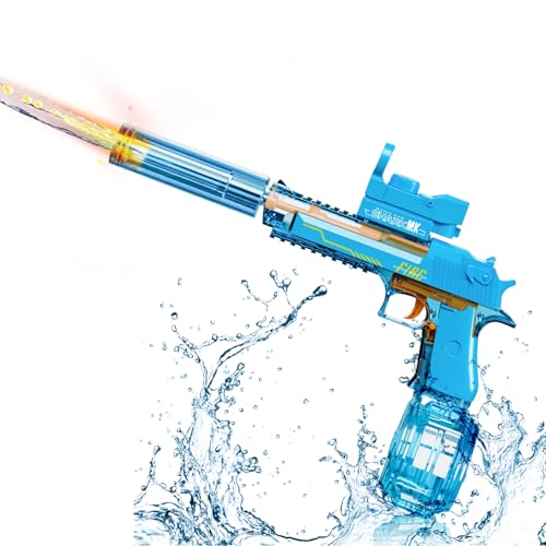 UROINT Pistolet à Eau éLectrique pour Enfants, Pistolets à Eau Automatique Longue PortéE, Electric Water Gun avec Lampe LED Piscine Jouet Cadeau pour...