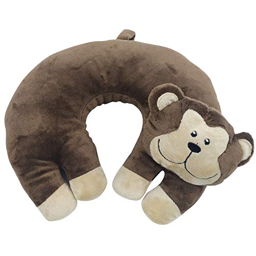 Dewarfami Animal Neck Travel Pillow U Shape for Children and Women Gifts for Mom -Airplanes, Cars, Road Trips, Sleeping, Naps, Gifts (Monkey)
