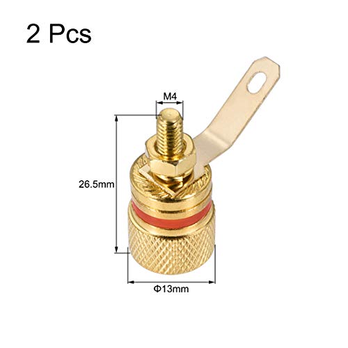 uxcell 2 Pack Banana Jack 4mm con Acabado Dorado miniatura 2