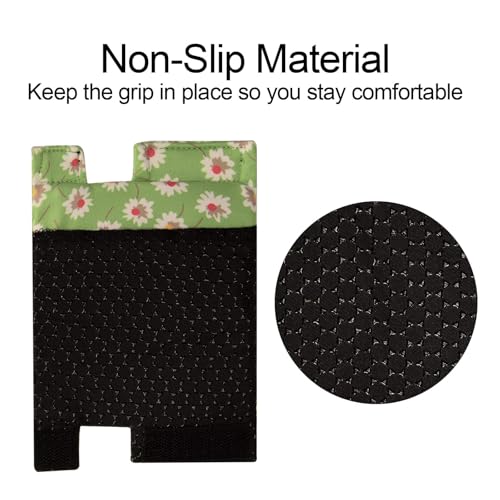 SPRING SEAON Cane Handle Covers- Replacement Grip Pad for Walking,Cushion Grip Soft Non-slip of T-Handle,Universal Fit for Most Canes & Crutch Handgrips Accessories(Green flower)