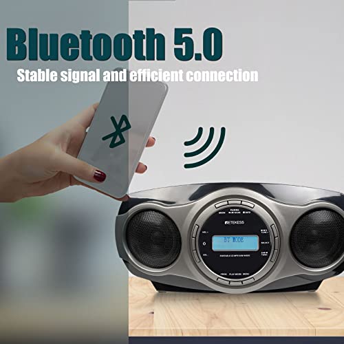 Retekess TR631 DAB Radio mit CD-Player, Boombox Bluetooth, Radio Batteriebetrieben, FM-Stereo, USB, AUX in, LCD Display… - Image 5