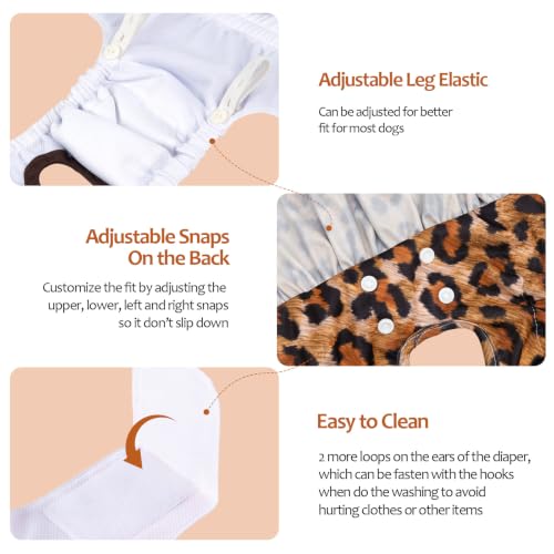 Image of CuteBone Female Dog Diapers with Skirts 3 Pack Reusable Puppy Dresses Pants for Heat Cycle Period QBD39XL