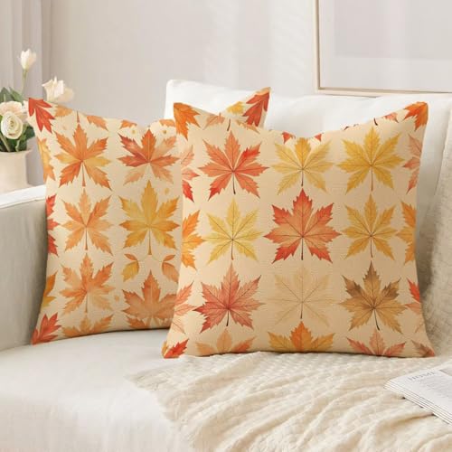 Housse coussin 65x65cm orange double face imperméable avec zip invisible - 3