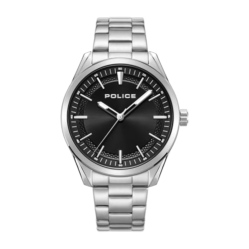 Montre Police Grille en acier inoxydable quartz avec boîtier de 42 mm pour homme