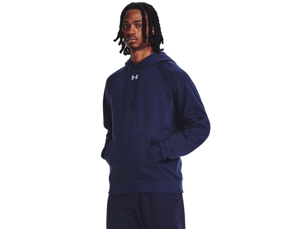 Under Armour Men's Rival Fleece Hoodie Sweatshirt, (410) Midnight Navy/White, 4X-Large, (410) Midnight Navy/White, 4XL