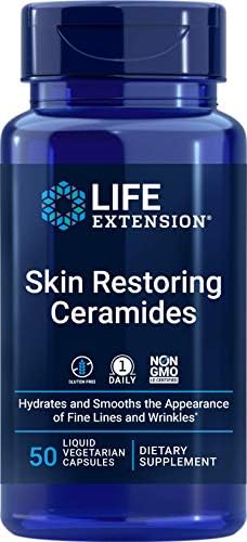 Life Extension Skin Restoring Ceramides, 50 Veg Capsules - Vegetarian Phytoceramide Supplement