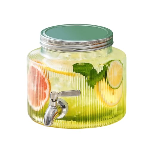 zfadgru ドリンクサーバー 2.8L 大容量 ガラス製 蛇口付き 密閉容器 果実酒 ジュース保存用 ワインビン ビールサーバー 家庭用パーティー向け (2.8L,通常タイプ)