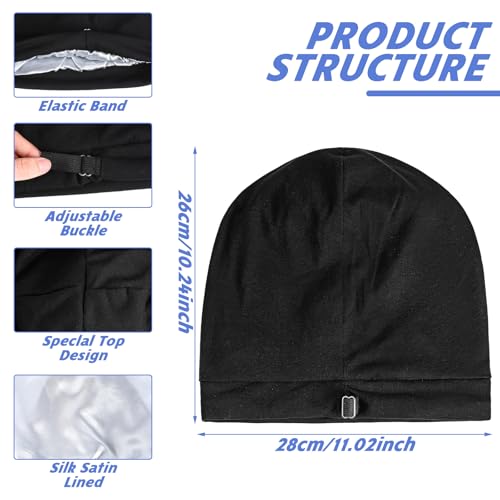 Nogeqi Touca de cabelo de cetim ajustável para homens dormindo, gorro masculino antifrizz para dormi
