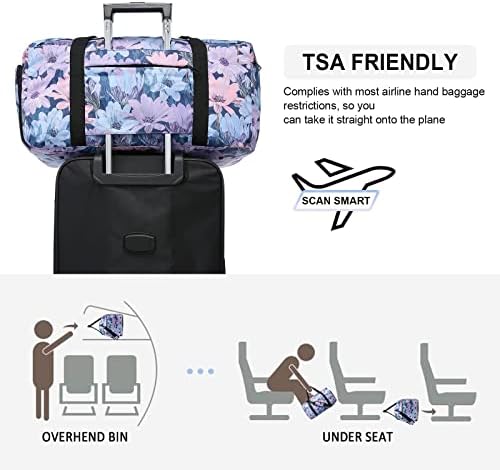 Sucipi Weekender Bag for Women, Large Travel Duffel Bag with Shoe Compartment, Waterproof Carry on Bags for Airplanes, Travel Tote Bags with Toiletry Bag, Overnight Bag with Wet Pocket, Floral Duffle Bag for Travel, Gym, Dance, Hospital(A-floral) 4 Sucipi Weekender Bag for Women, Large Travel Duffel Bag with Shoe Compartment, Waterproof Carry on Bags for Airplanes, Travel Tote Bags with Toiletry Bag, Overnight Bag with Wet Pocket, Floral Duffle Bag for Travel, Gym, Dance, Hospital(A-floral)