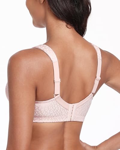 Lemorosy Damen Komfort Vollschalen Minimizer BH Ohne Bügel Ungepolstert Große Brüste Starker Halt Bügelloser Klassischer Entlastungs Bra (80D,Rosa) 3