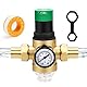 TYBYBB Druckminderer Wasser 3/4 Zoll Überdruckventil Wasser, DN20 Druckregler Wasser aus Messing, Wasserdruckminderer mit Wasserdruckmesser und Mesh Filter zur Regulierung des Wasserdrucks