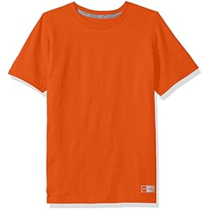 Russell Athletic Boys’ Big Performance Cotton Short Sleeve T-Shirt, Burnt Orange, Medium