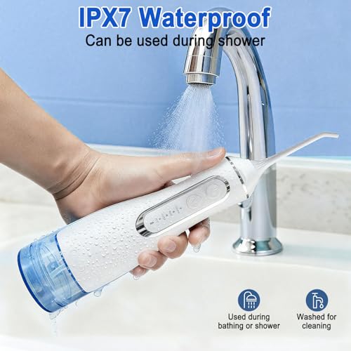 Professional Cordless Water Flosser for Teeth Cleaning 4 Modes & 4 Jet Tips USB-C Rechargeable & IPX7 320ML Waterproof Portable Oral Irrigator for Home & Travel Use - Image 3