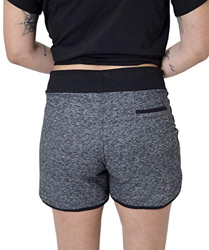 Kit de 3 Shorts Feminino Moletinho New Basic (Preto, Chumbo, Rosa, G)