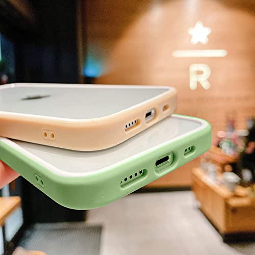 Image of mobistyle Designed for iPhone 13 pro Cover, Camera Protection Polycarbonate Transparent Back with TPU Edges Back Cover Case (Green)