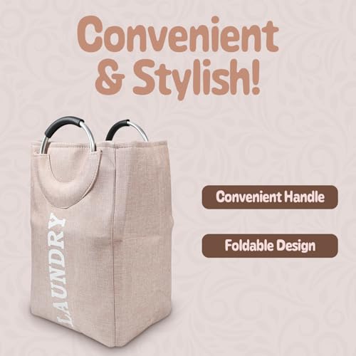 Image of KYLO Efficient Laundry Bag| No Fuss Laundry Bag| Superior Steel Handles| Rubber Covering to Support Fingers| Multiple Colors - Goes Well With The Decor - 82 L, Pink