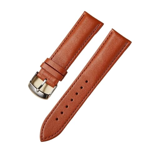 Bracelet de montre en cuir lisse véritable 14mm-22mm violet élégant pour montre classique