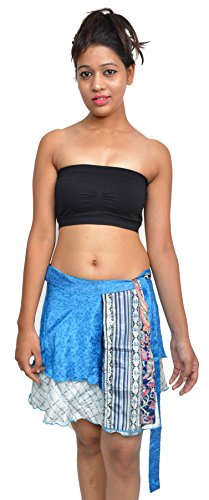 Wevez Women's Pack of 5 Reversible Sari Skirts, One Size, Assorted