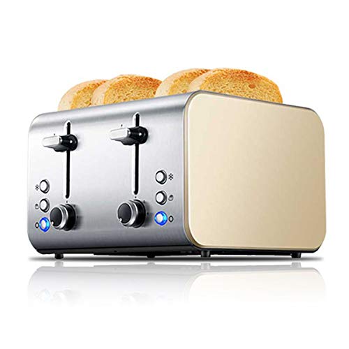 4 Scheiben Toaster, Multifunktions-Toaster Aus Rostfreiem Stahl Extra Breite Schlitze Brotmaschine Frühstück…