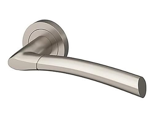 MAIKO ENSEMBLE POIGNEE PORTE ROSACE A VISSER EFFET NICKEL SATIN GRIS Ø50mm