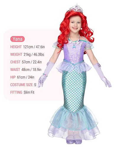 Disfraz de Sirena Princesa para Niñas Talla S miniatura 4