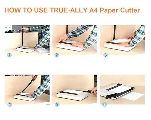 RODEX 12-Inch A4 Steel Heavy Duty Paper Cutter Guillotine - Professional Trimmer for A4, B5, A5, B6, B7 - A4 Paper Cutter