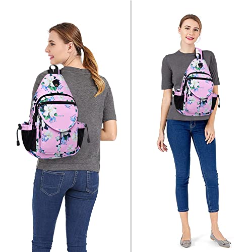 Morrales Mosiso Sling Backpack con bolsillo anti-robo rosa miniatura 7