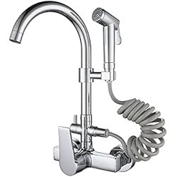 Bateria Fregadero SJQKA Tipo de Cocina en la Pared grifería multifunción Pistola de Lavado pileta de la Piscina Fregadero Doble Agujero Grifo Caliente y fría (Tipo de Pared)
