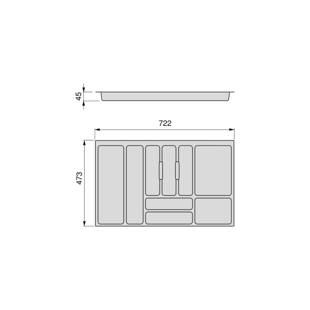 Portaposate Regolabile da Cassetto per Cucina - Porta Posate da Cucina - Organizer Cassetti - Divisore Posate - Organizzatore Cassetti - in Plastica Resistente (Portaposate 80, Antracite)