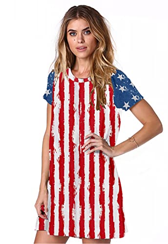 Image of Alaster Women's Casual Summer T Shirt Dress Loose Short Sleeve Tunic Dress with Pocket for Women