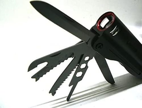 Torcia Tattica Militare Sopravvivenza Ricaricabile in Metallo con Kit: Coltello,