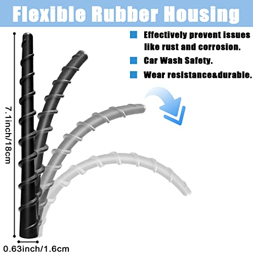 7 inch Spiral Antenna, Flexible Rubber Antenna Replacement, Waterproof PVC Rubber, Designed for Optimized FM/AM Reception - Thumbnail 2
