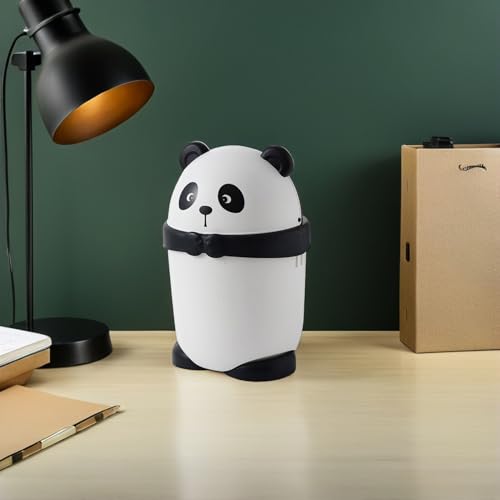 Basurero Pequeño de Plástico con Tapa y Diseño de Panda miniatura 4