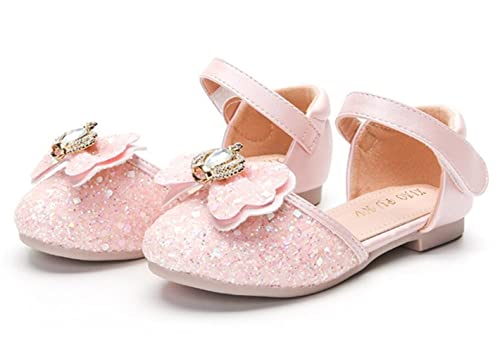 Girls Wedding Party Dress Shoes Glittler Princess Crystal Flower Ballet Flats