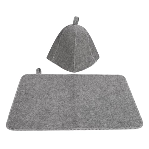 Sauna Hat Felt Sauna Set, Absorbent Bath Felt Hat Sauna Pad Poratble Bathroom Hair Cover for Man Woman, Bath Sauna Accessories