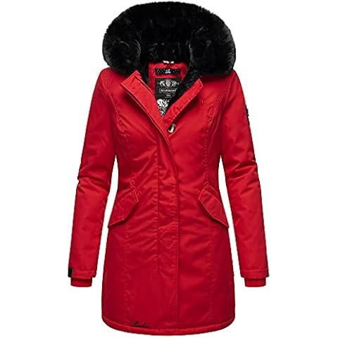 MARIKOO Damen Winter Jacke Stepp Parka Mantel Winterjacke warm gefüttert Kunstpelz KARAMBAA XS-XXL Cover