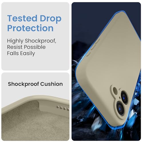 Image of FireNova Designed for iPhone 16 Plus Case, Silicone Upgraded [Camera Protection] Case, Soft Anti-Scratch Microfiber Lining Inside, 6.7 inch, Khaki