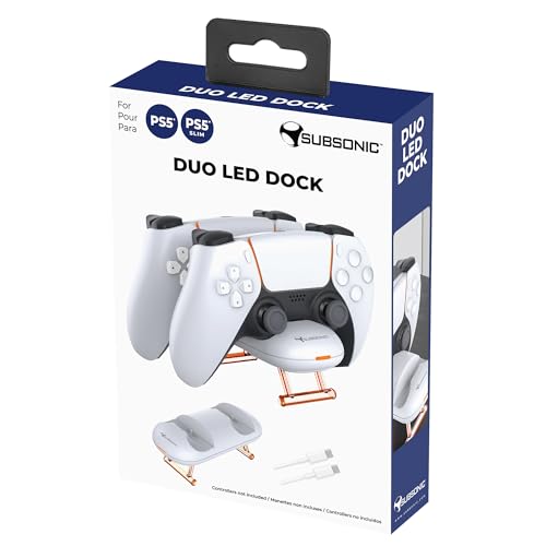 Subsonic PS5 controller charger, for Playstation 5 Dualsense controller, Ps5 charger for dual PS5 controller, PS5 charging station with usbc cable