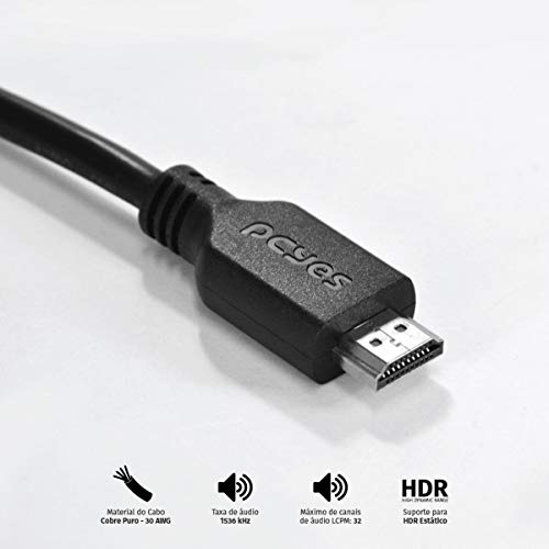 CABO HDMI 2.0 4K 30AWG PURO COBRE 2 METROS - PHM20-2 - PCYES